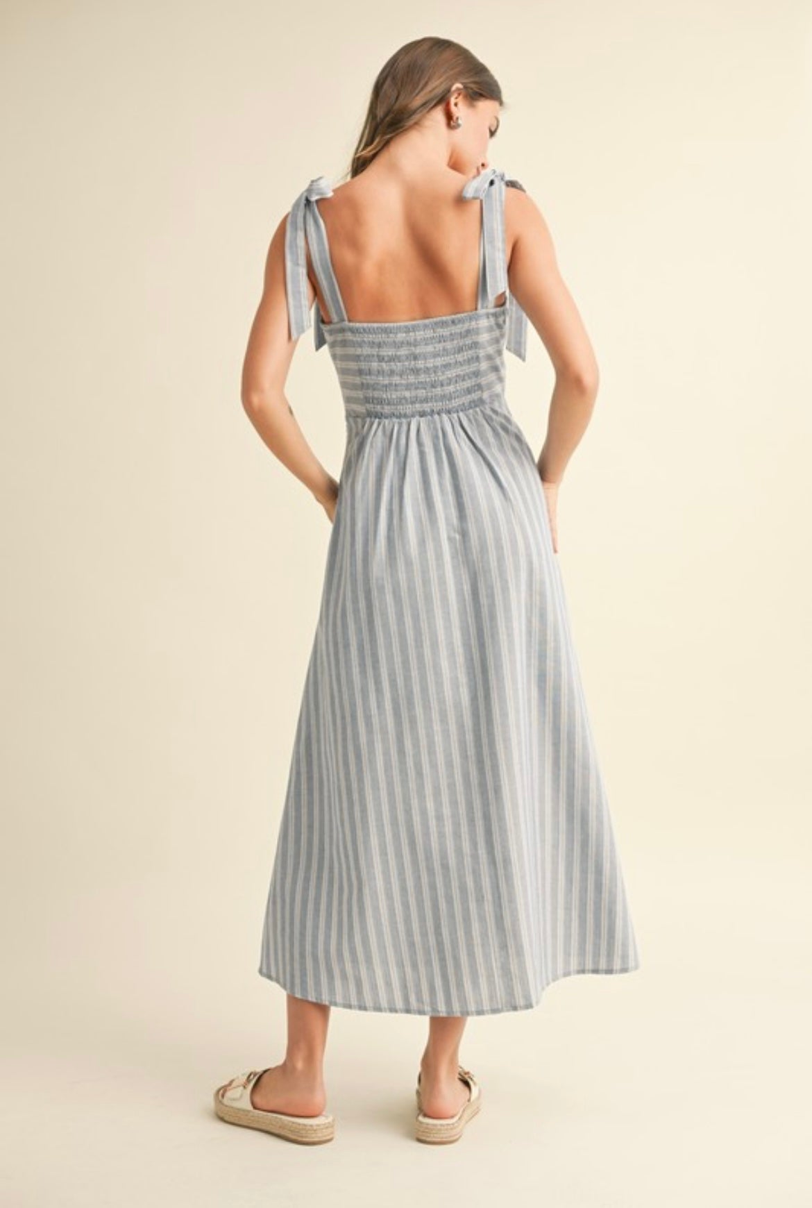 LIGHT BLUE STRIPED DRESS