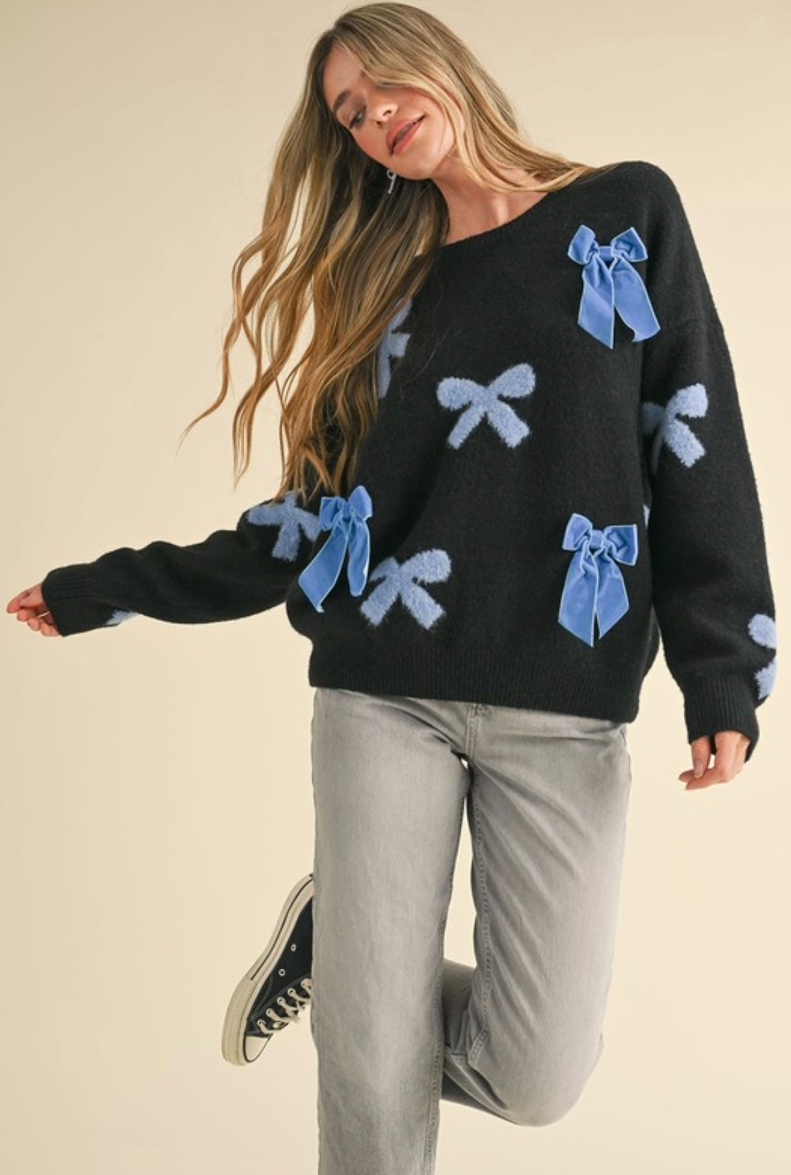 Velvet Bow Sweater