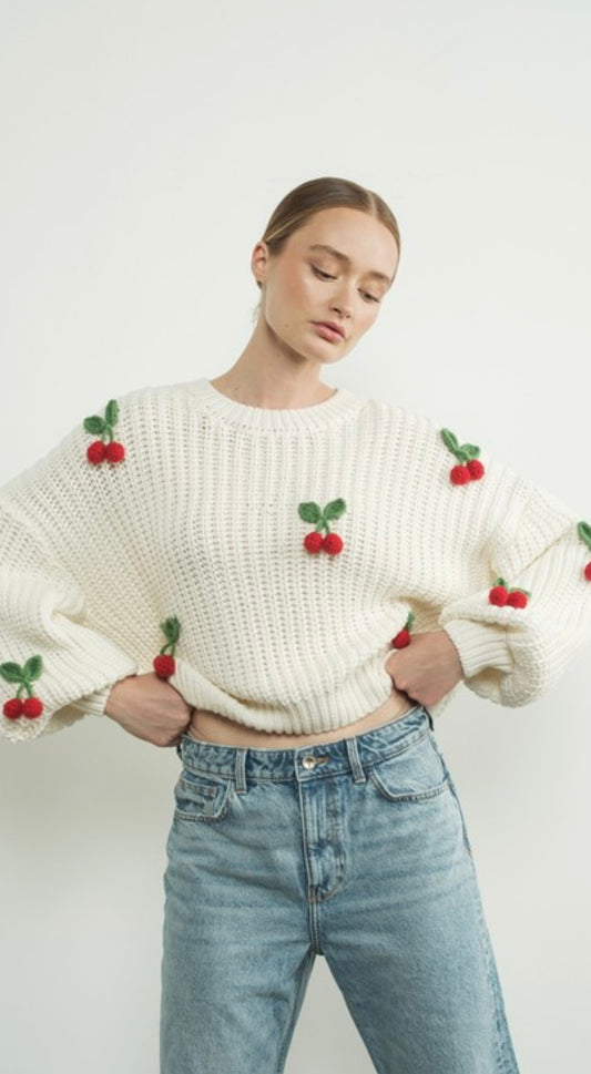 3D CHERRY SWEATER