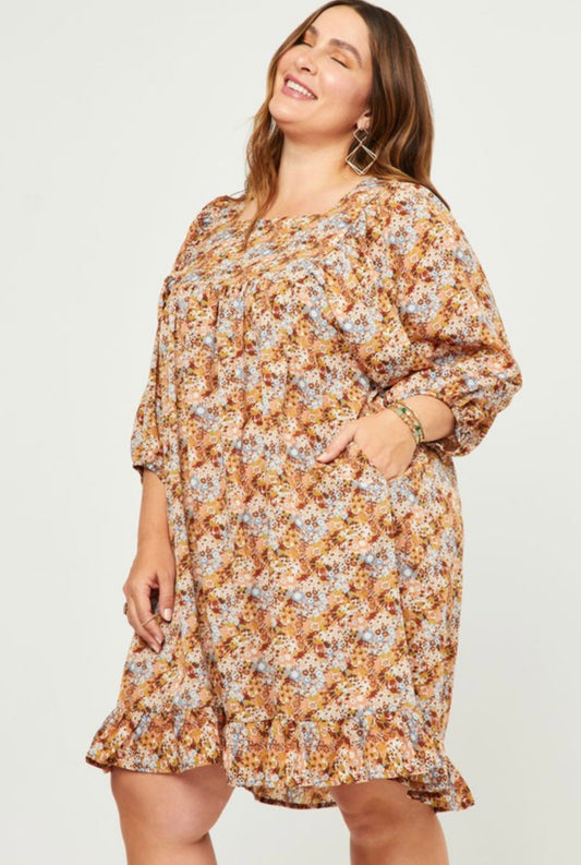 PLUS SIZE - THE FLORAL FALL DRESS
