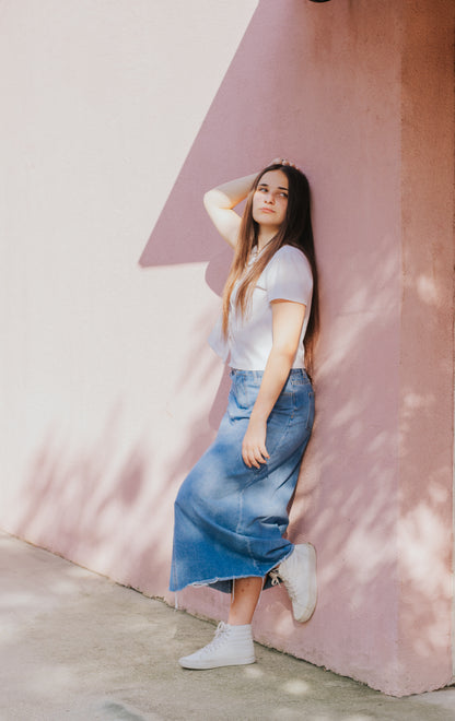 SIMPLE BLUE DENIM SKIRT