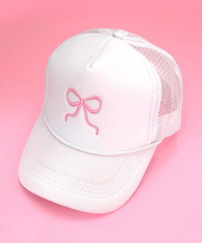 EMBROIDERY BOW TRUCKER HAT