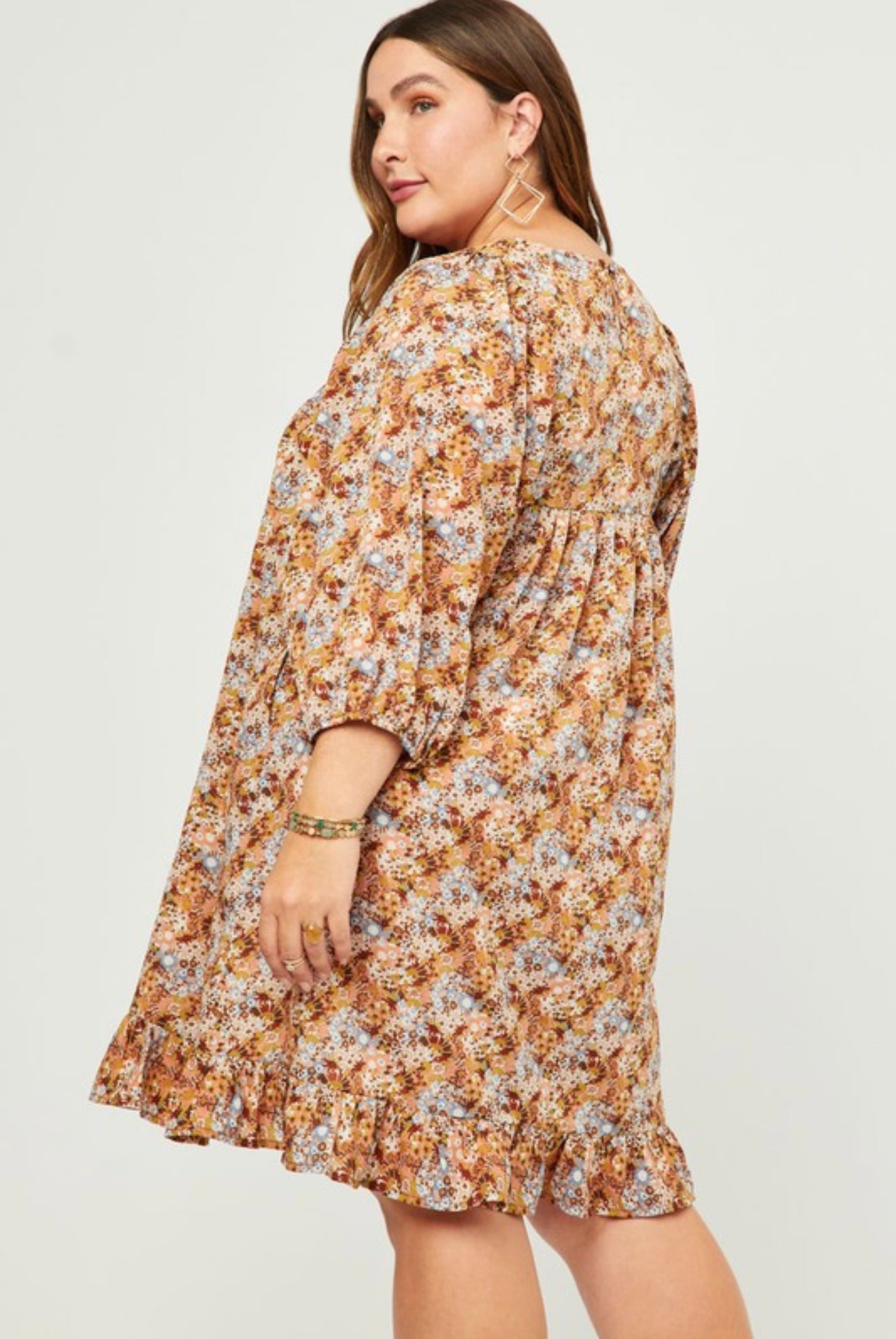PLUS SIZE - THE FLORAL FALL DRESS