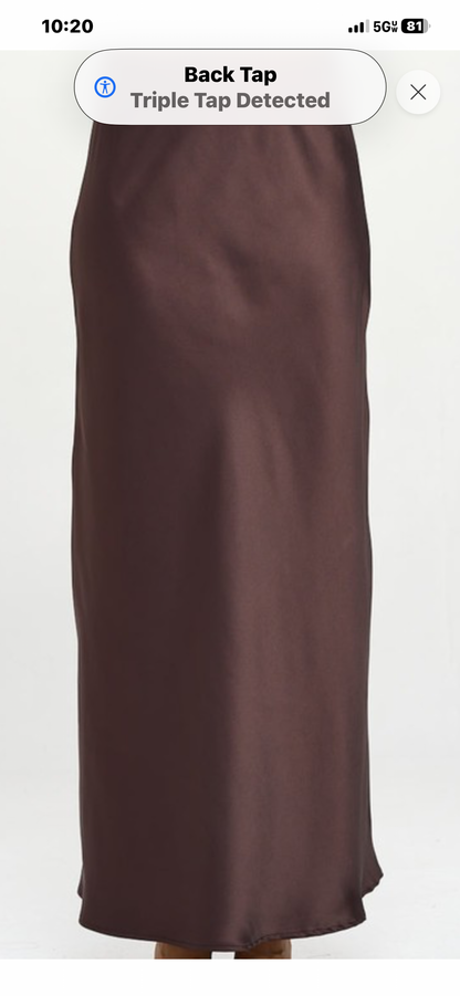Maxi satin skirt