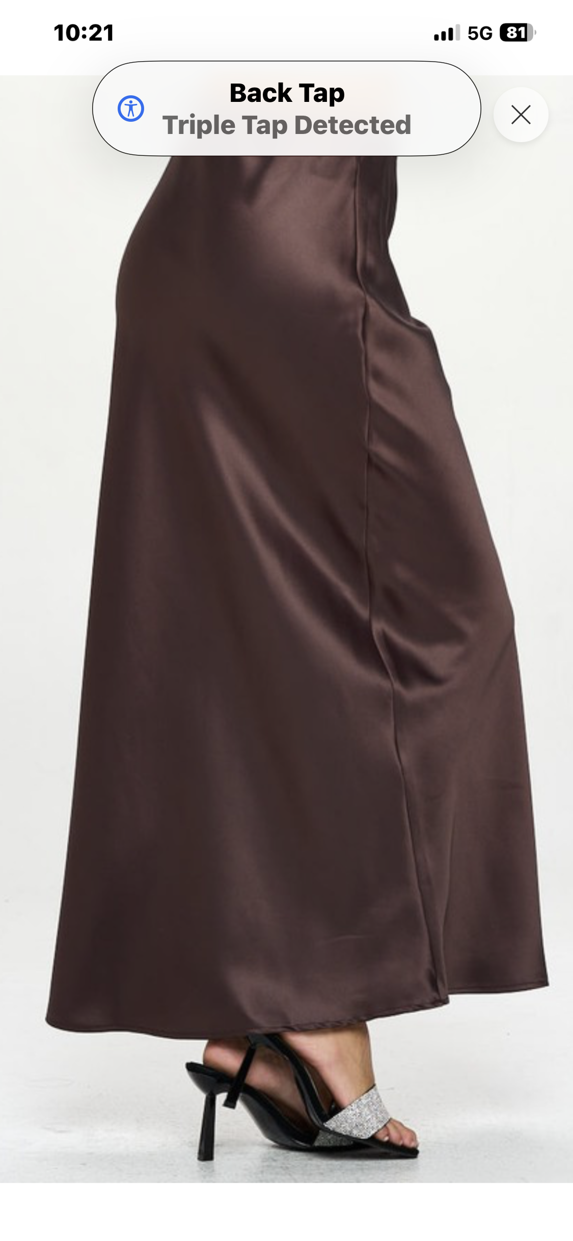 Maxi satin skirt