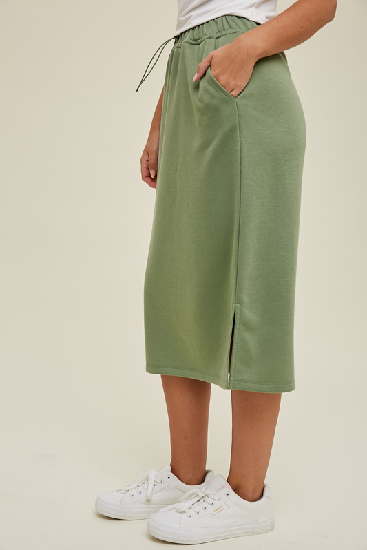 SIMPLY COMFY MIDI SKIRT