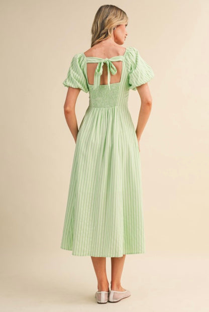 GREEN STRIPED DRESS