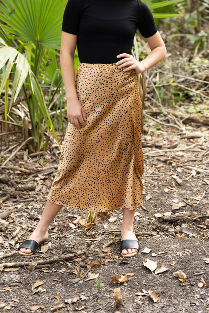 CHEETAH SATIN SKIRT