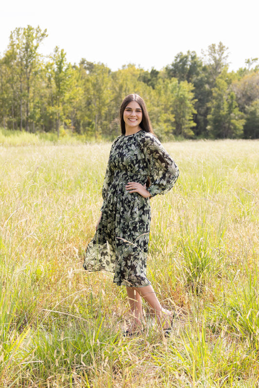 LEAF PRINT DRESS