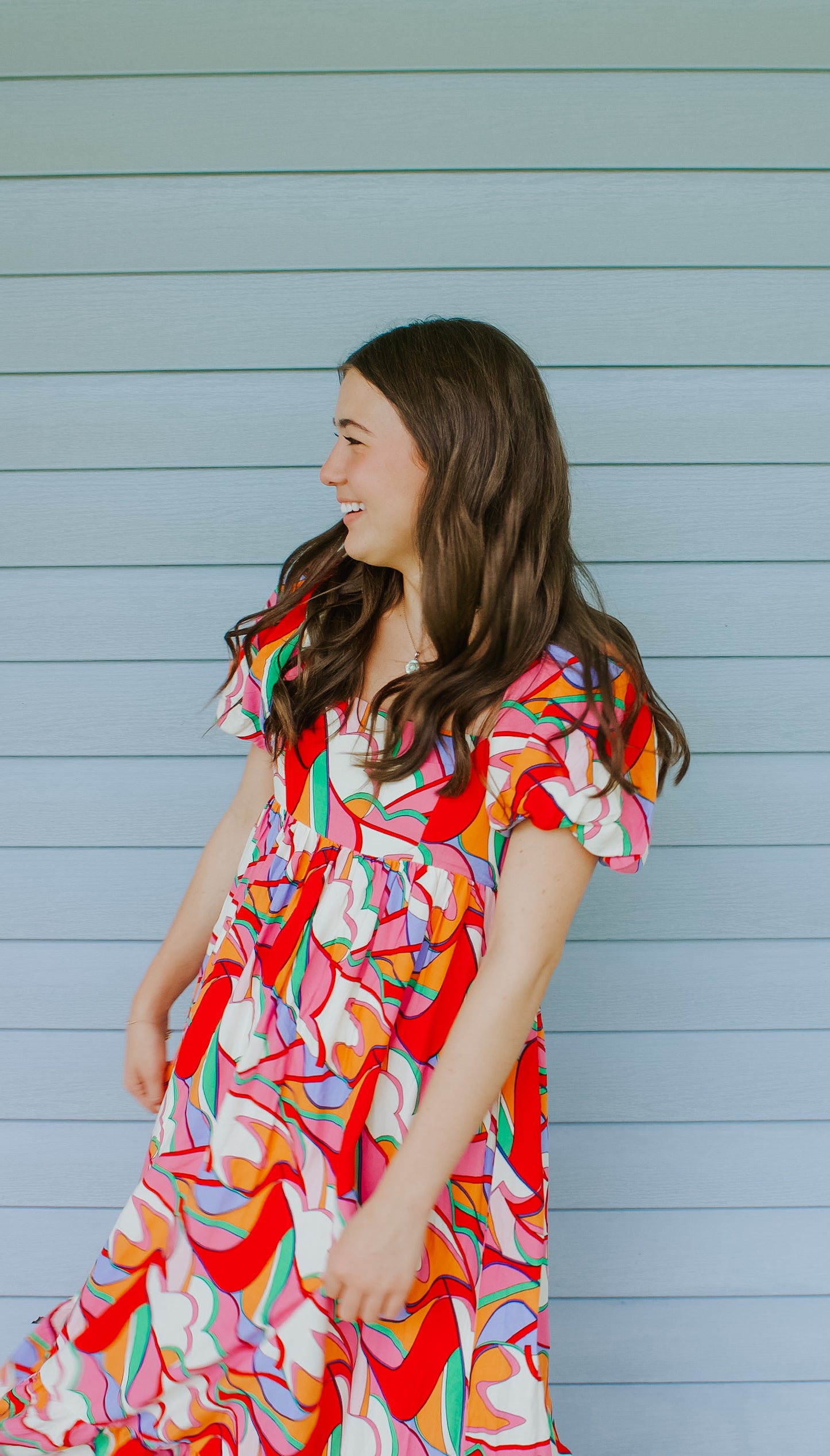 SIMPLY MULTI-COLOR MIDI DRESS