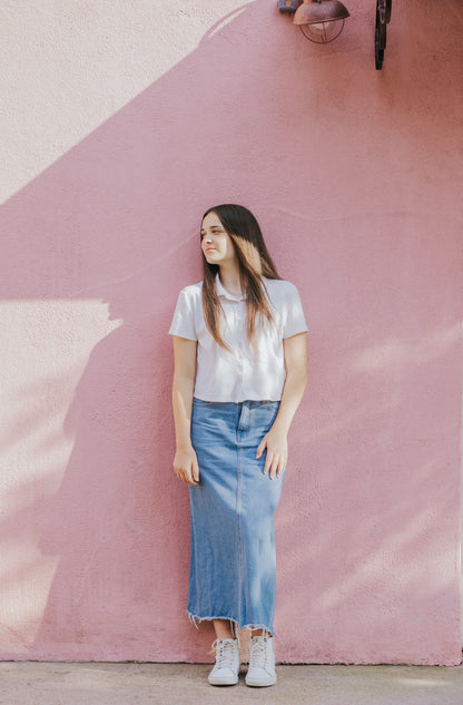 SIMPLE BLUE DENIM SKIRT