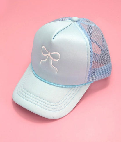 EMBROIDERY BOW TRUCKER HAT