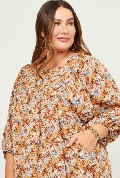 PLUS SIZE - THE FLORAL FALL DRESS