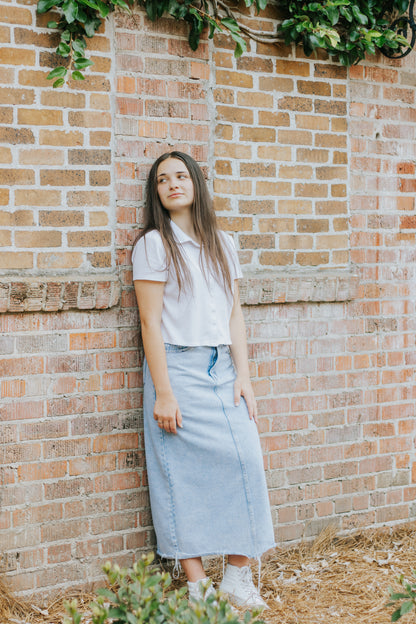 LIGHT DENIM SKIRT