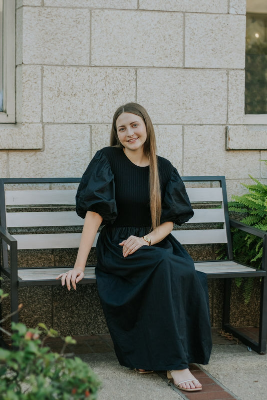 SIMPLY BLACK PUFF SLEEVE DRESS