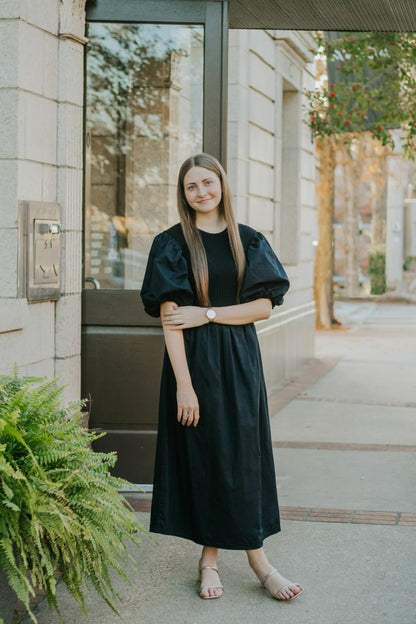 SIMPLY BLACK PUFF SLEEVE DRESS