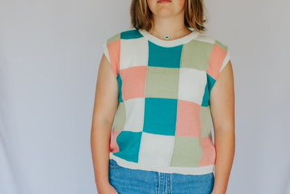 COLORFUL CHECKERED SWEATER VEST