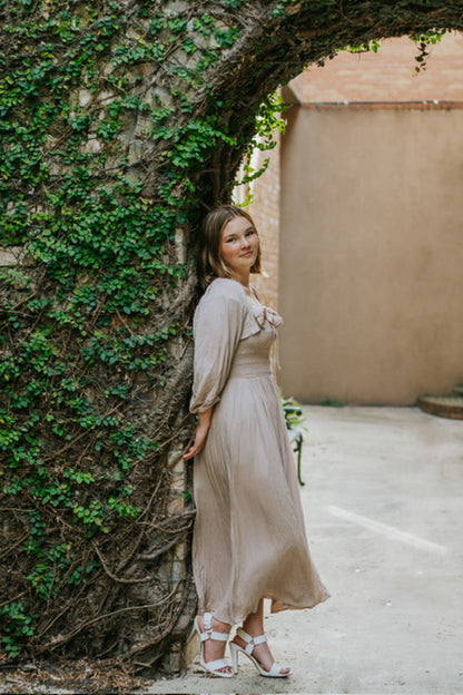 BEIGE MIDI DRESS