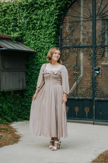 BEIGE MIDI DRESS