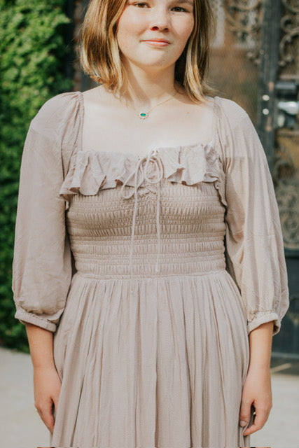 BEIGE MIDI DRESS