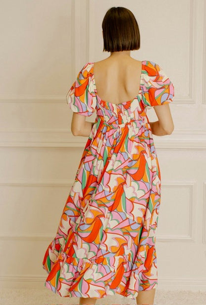 SIMPLY MULTI-COLOR MIDI DRESS